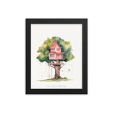 Imagination Station - Treehouse Dreamscape Art - Black 8″×10″ - Framed Poster