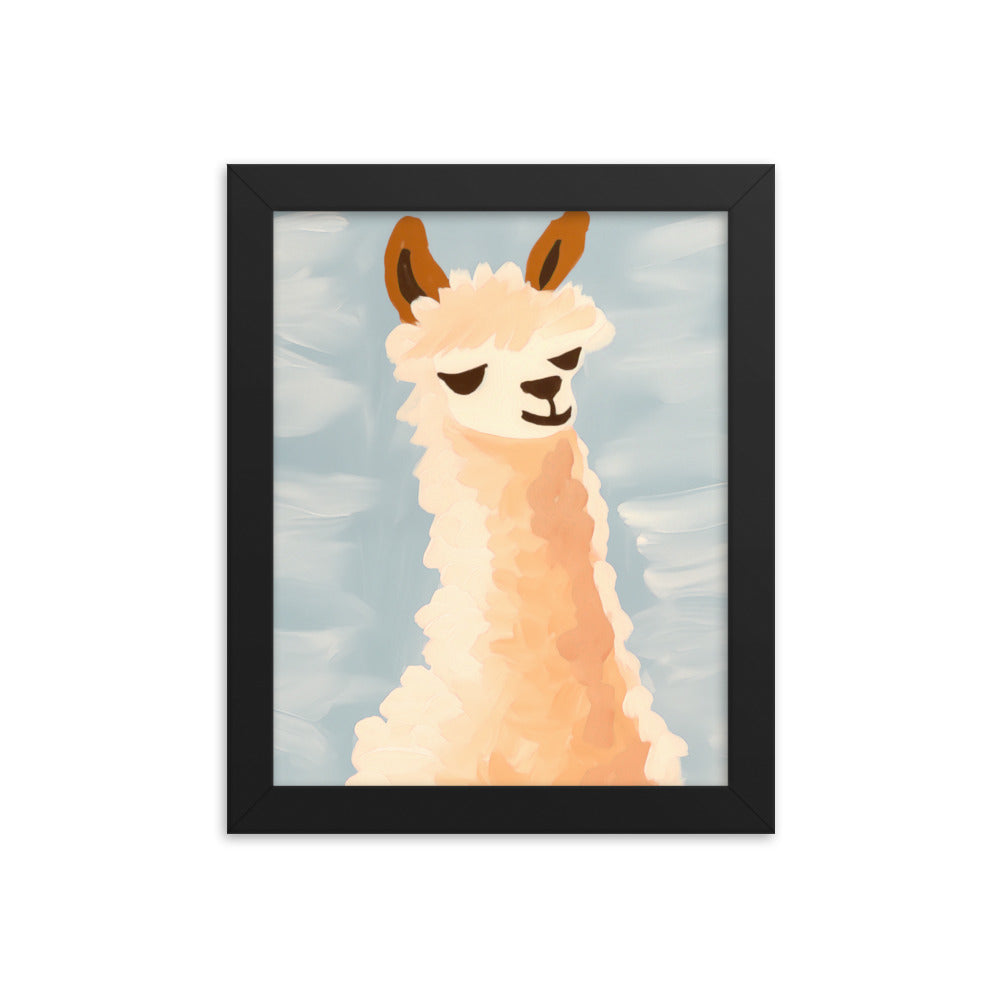 Llama Bliss - Whimsical Art for Your Space - Black 8″×10″ - Framed Posters