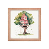 Imagination Station - Treehouse Dreamscape Art - Red Oak 10″×10″ - Framed Poster