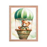 Floating Dreams - Teddy Bear in the Sky - Red Oak 11″×14″ - Framed Posters