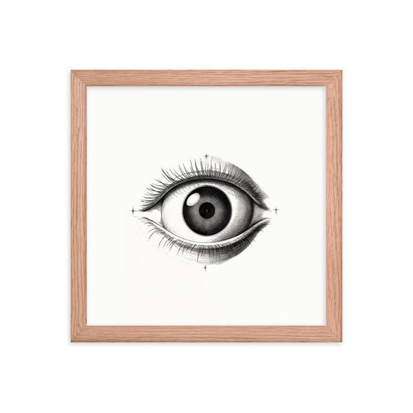 Visionary Moments - Framed Eye Art - Red Oak 12″×12″ - Framed Posters