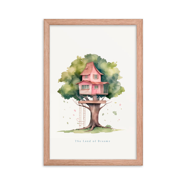 Imagination Station - Treehouse Dreamscape Art - Red Oak 12″×18″ - Framed Poster