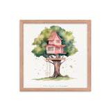 Imagination Station - Treehouse Dreamscape Art - Red Oak 16″×16″ - Framed Poster