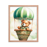 Floating Dreams - Teddy Bear in the Sky - Red Oak 16″×20″ - Framed Posters