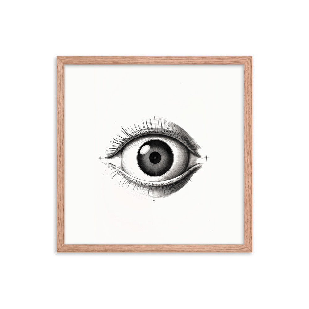 Visionary Moments - Framed Eye Art - Red Oak 18″×18″ - Framed Posters