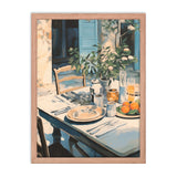 Tranquil Brunch - Rustic Outdoor Dining Poster - Red Oak 18″×24″ - Framed Poster