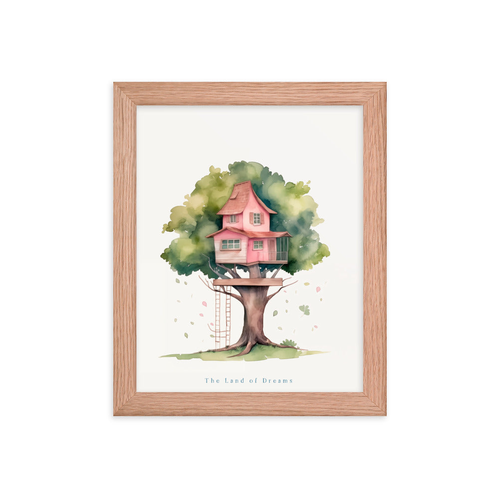 Imagination Station - Treehouse Dreamscape Art - Red Oak 8″×10″ - Framed Poster