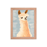 Llama Bliss - Whimsical Art for Your Space - Red Oak 8″×10″ - Framed Posters