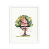 Imagination Station - Treehouse Dreamscape Art - White 11″×14″ - Framed Poster