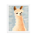 Llama Bliss - Whimsical Art for Your Space - White 11″×14″ - Framed Posters