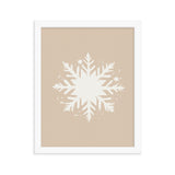 Timeless Frost - Framed Snowflake Design - White 11″×14″ - Framed Posters