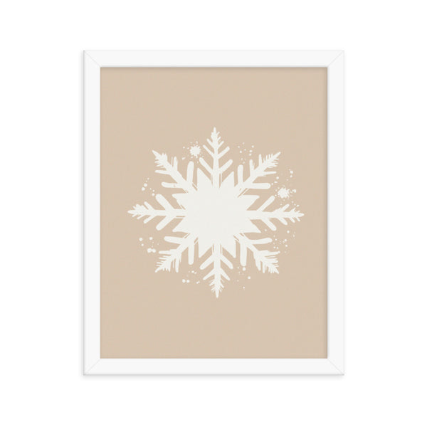 Timeless Frost - Framed Snowflake Design - White 11″×14″ - Framed Posters