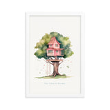 Imagination Station - Treehouse Dreamscape Art - White 12″×18″ - Framed Poster