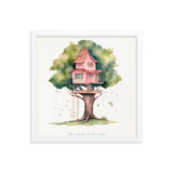 Imagination Station - Treehouse Dreamscape Art - White 16″×16″ - Framed Poster