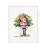 Imagination Station - Treehouse Dreamscape Art - White 16″×20″ - Framed Poster