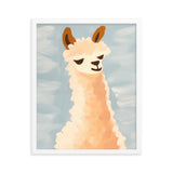 Llama Bliss - Whimsical Art for Your Space - White 16″×20″ - Framed Posters