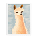 Llama Bliss - Whimsical Art for Your Space - White 18″×24″ - Framed Posters