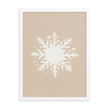 Timeless Frost - Framed Snowflake Design - White 18″×24″ - Framed Posters