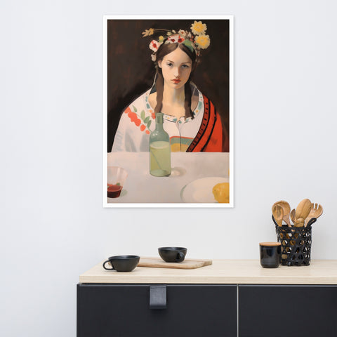 Image of Graceful Reflection - Classic Floral Portrait Art