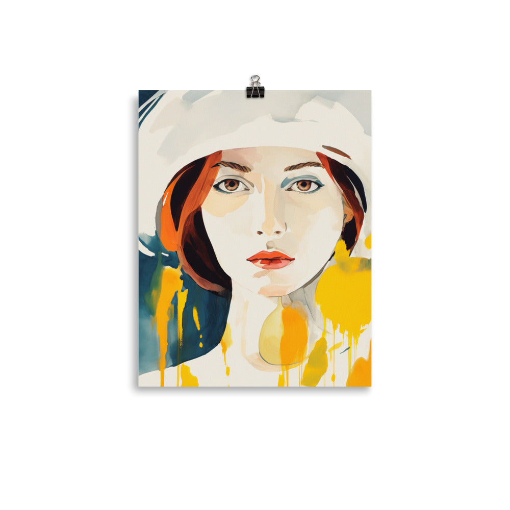 Bold and Beautiful - Vibrant Woman Portrait - 11″×14″ - Posters With Hanger