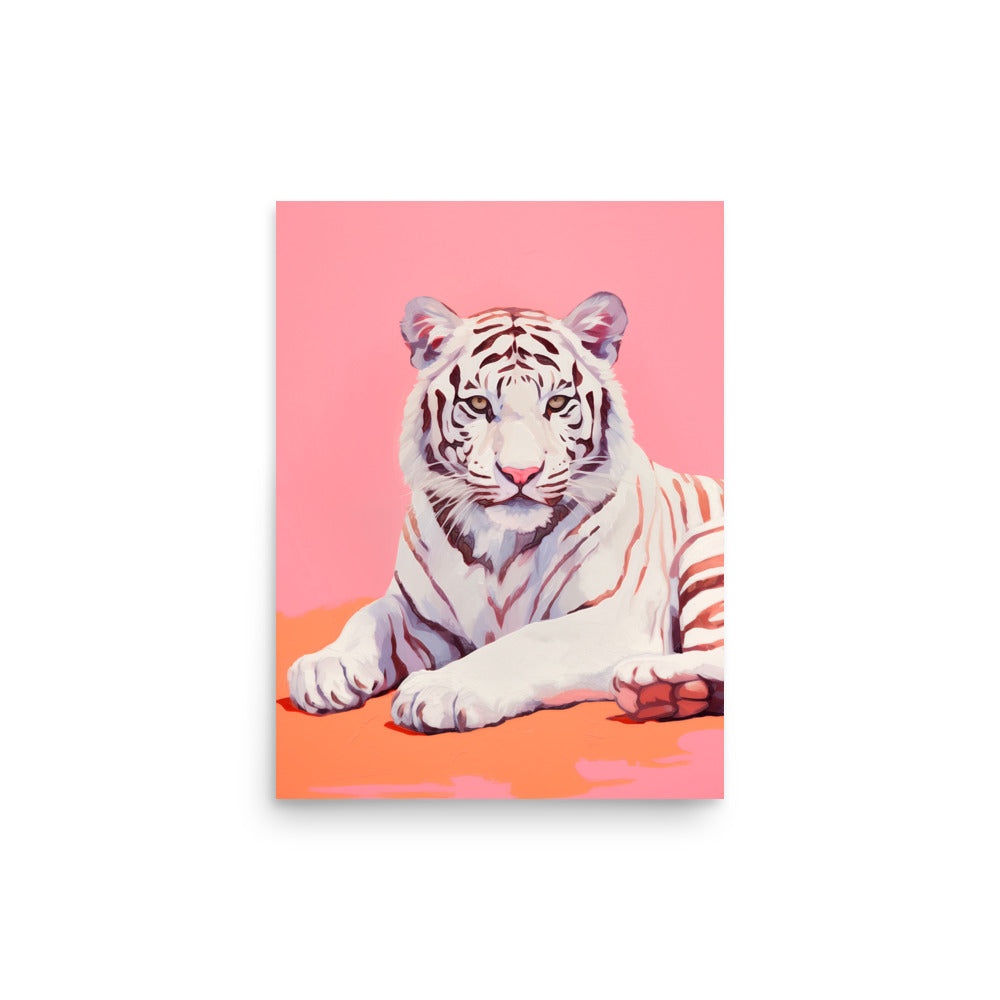 Tiger's Grace - A Playful Contrast - 12″×16″ - Posters