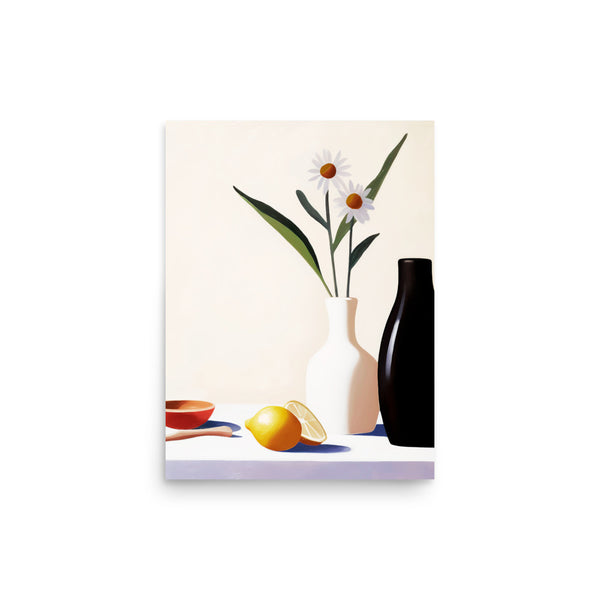 Serene Simplicity - Minimalist Still Life Art - 12″×16″ - Paper Posters