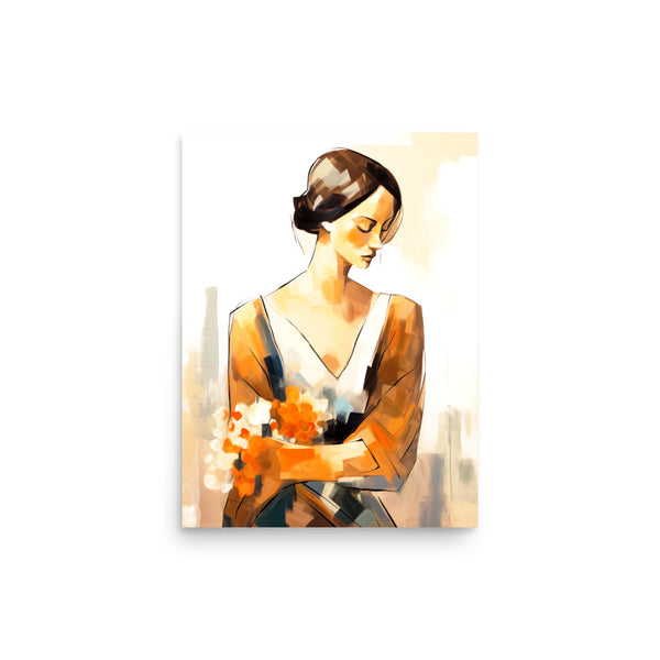 Graceful Moments - Elegant Lady Art - 12″×16″ - Paper Posters