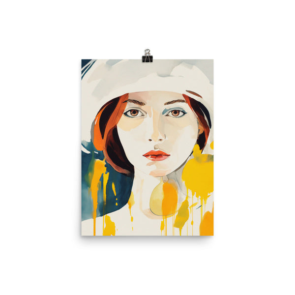 Bold and Beautiful - Vibrant Woman Portrait - 12″×16″ - Posters With Hanger