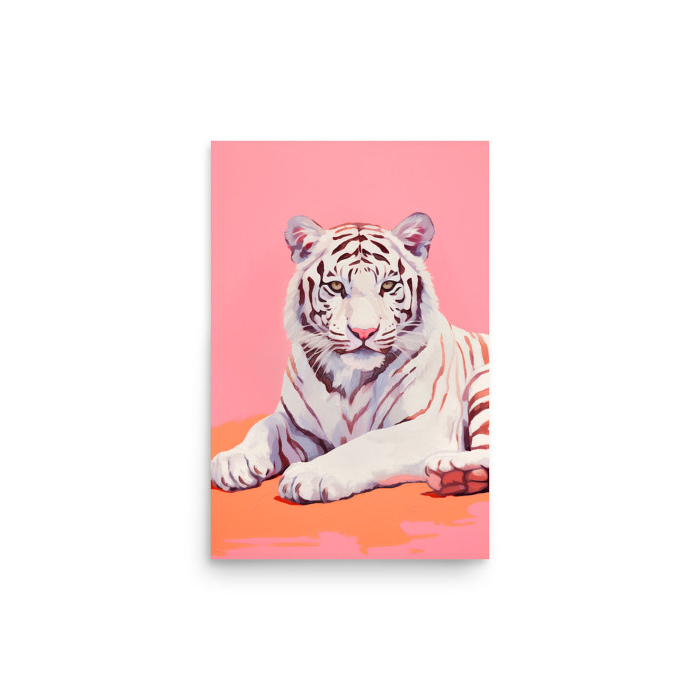 Tiger's Grace - A Playful Contrast - 12″×18″ - Posters