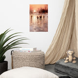 Sunset Skaters - Winter Bliss - 12″×18″ - Paper Posters