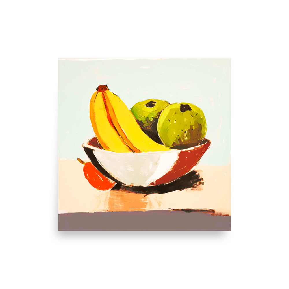 Fruitful Vibrance - Bold Still Life Art - 14″×14″ - Paper Posters