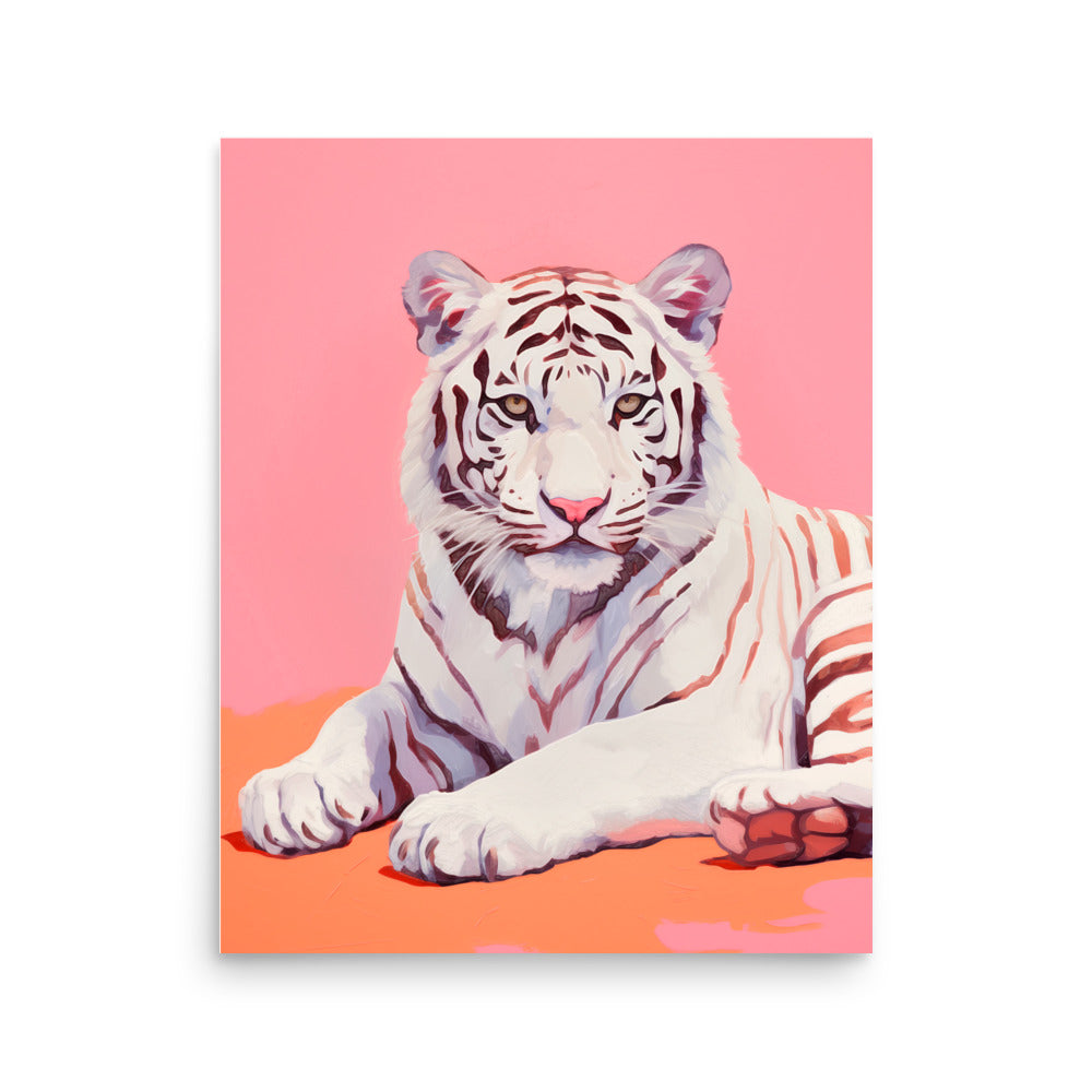 Tiger's Grace - A Playful Contrast - 16″×20″ - Posters