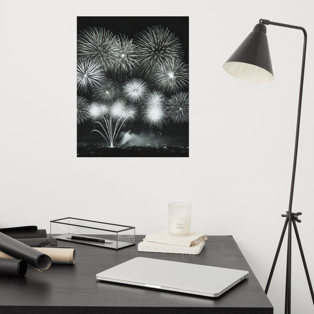 Night Sky Celebration - Fireworks Display - 16″×20″ - Paper Posters