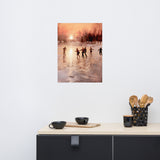 Sunset Skaters - Winter Bliss - 18″×24″ - Paper Posters