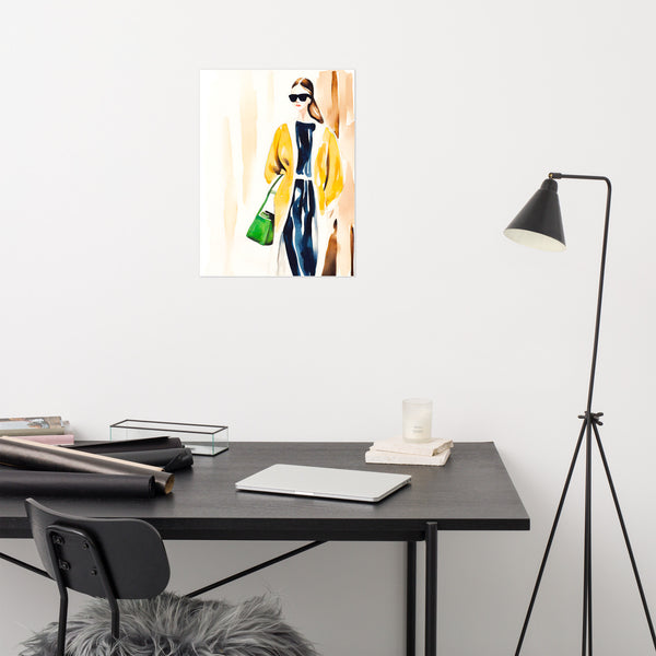 Sophisticated Stride - Fashionable Wall Art - 18″×24″ - Paper Posters