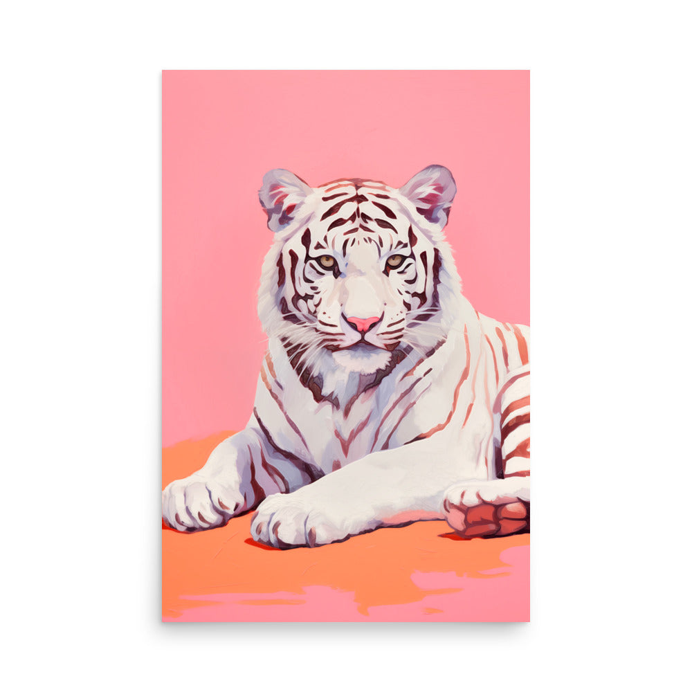 Tiger's Grace - A Playful Contrast - 24″×36″ - Posters