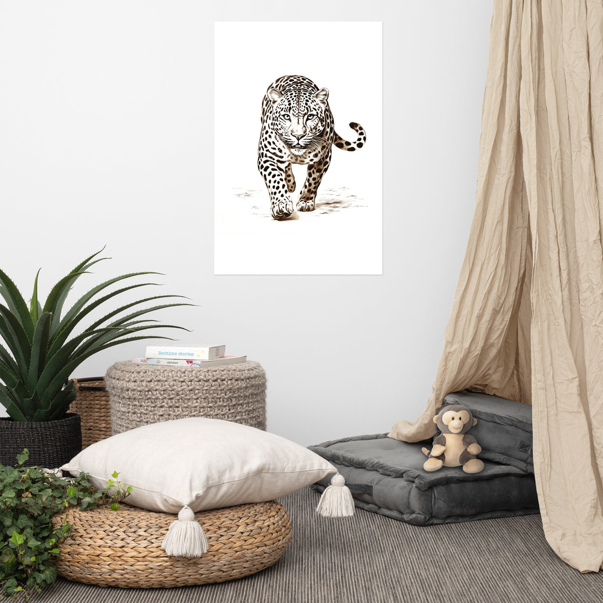 Wild Grace - Framed White Tiger Art - 24″×36″ - Paper Posters