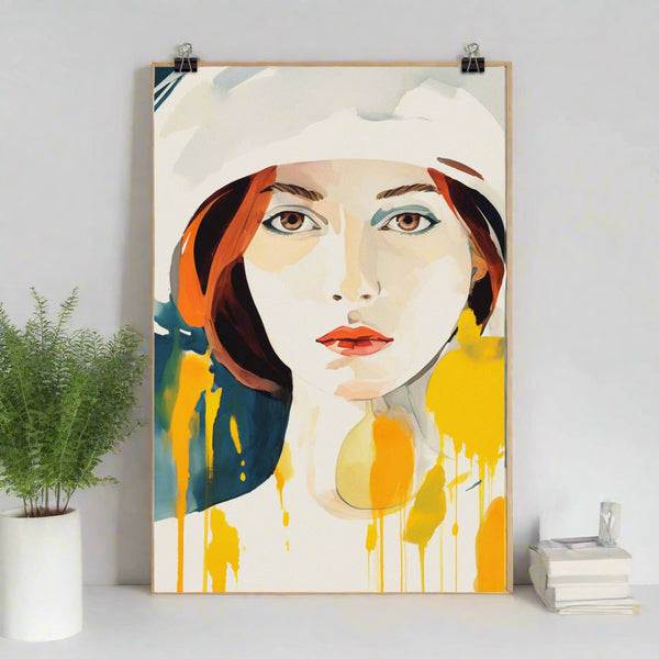 Bold and Beautiful - Vibrant Woman Portrait - 24″×36″ - Posters With Hanger