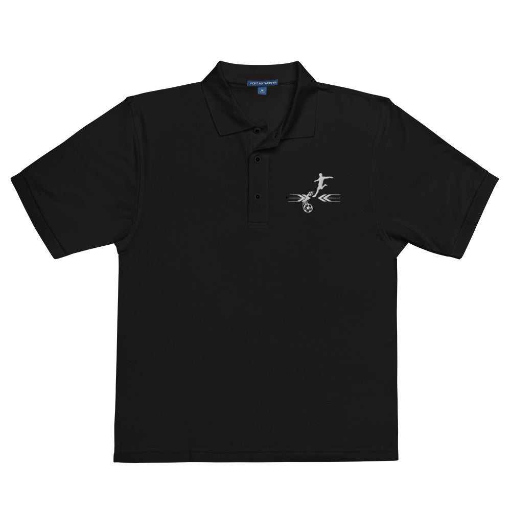 Nostalgia on the Field - Premium Polo Shirt - Black - Print Material