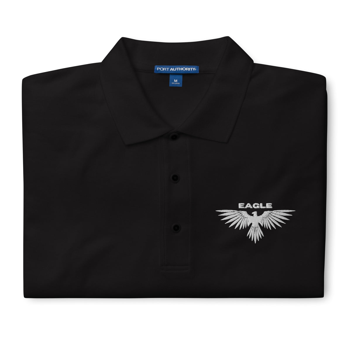 Wings of Inspiration - Elevate Your Style with Our Eagle Polo - Black - Polo Shirts