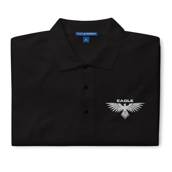 Wings of Inspiration - Elevate Your Style with Our Eagle Polo - Black - Polo Shirts