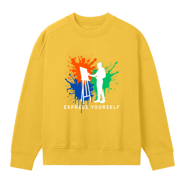 Creative Splash - Artistic Oversized Sweatshirt - Primrose yellow women - Sweatshirts