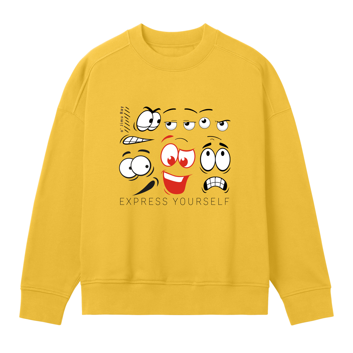 Faces of Emotion Oversized Sweatshirt - Primrose yellow women - Sweatshirts