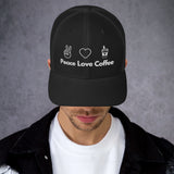 Peace Love Coffee - Trucker Cap - -