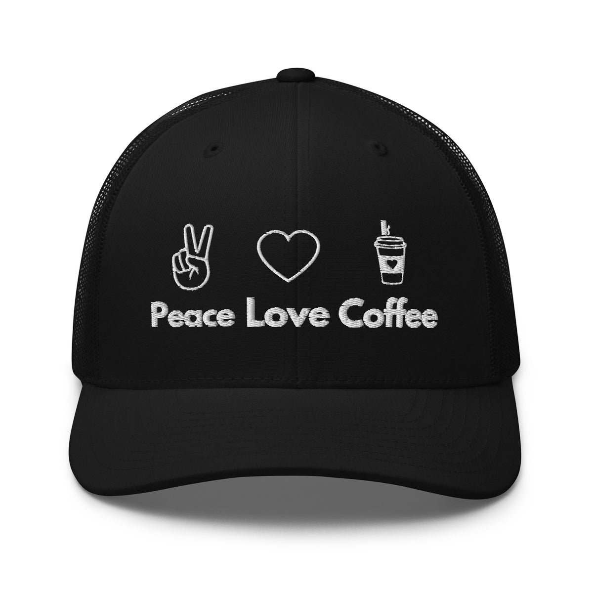 Peace Love Coffee - Trucker Cap - -