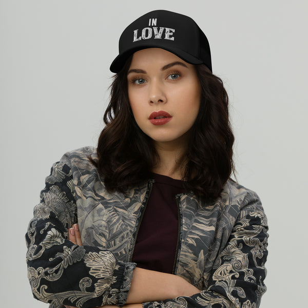 Love in Every Stitch - Personalized Trucker Cap for Cherished Memories - Black -