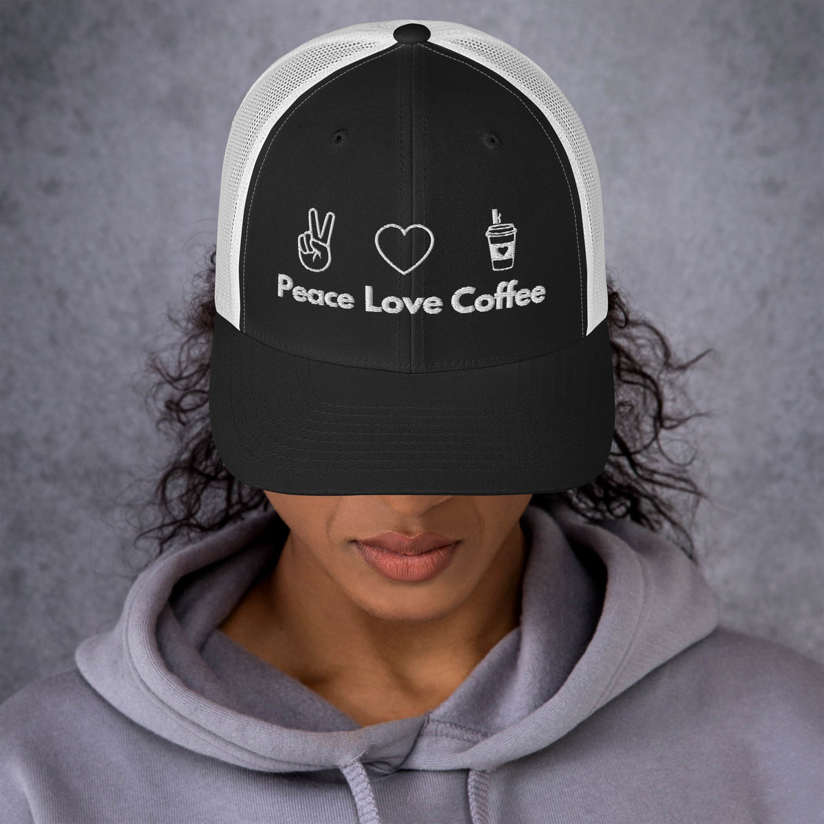 Peace Love Coffee - Trucker Cap - -