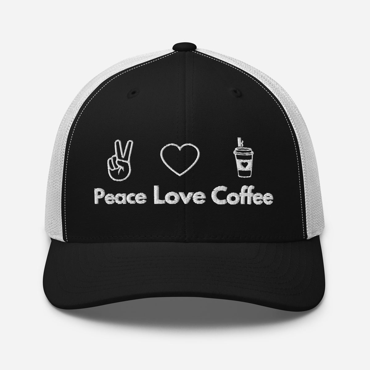 Peace Love Coffee - Trucker Cap - -