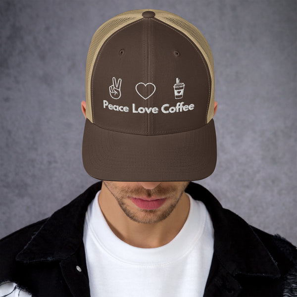 Peace Love Coffee - Trucker Cap - -