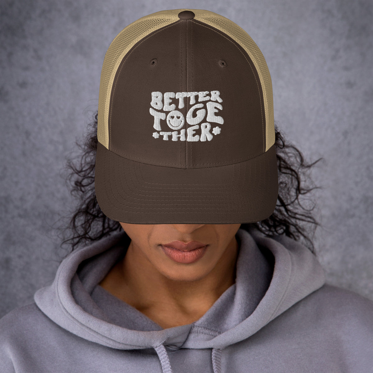 Smile Stories - Better Together Trucker Cap - Brown Khaki -